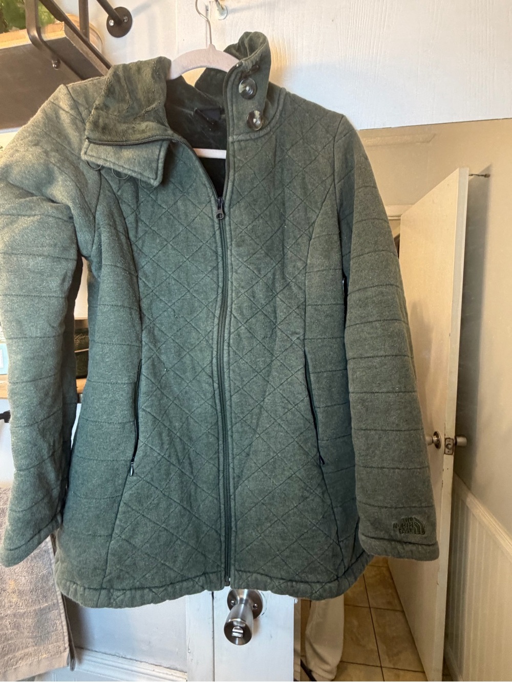 The North Face Women's Quilted Olive Green Puffer Coat